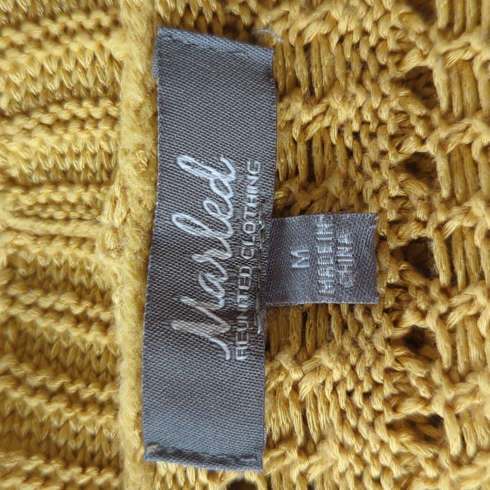 Marled Reunited Clothing Acrylic Longline Open Cardigan Sweater MEDIUM Yellow - Picture 2 of 15